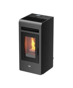 Stufa a pellet canalizzata canadian stove "vancouver 12c" grigio 11,1 kw